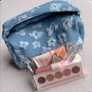 Ulta Beauty Collection 9-Piece Makeup Gift Set with Blue Floral Cosmetic Bag